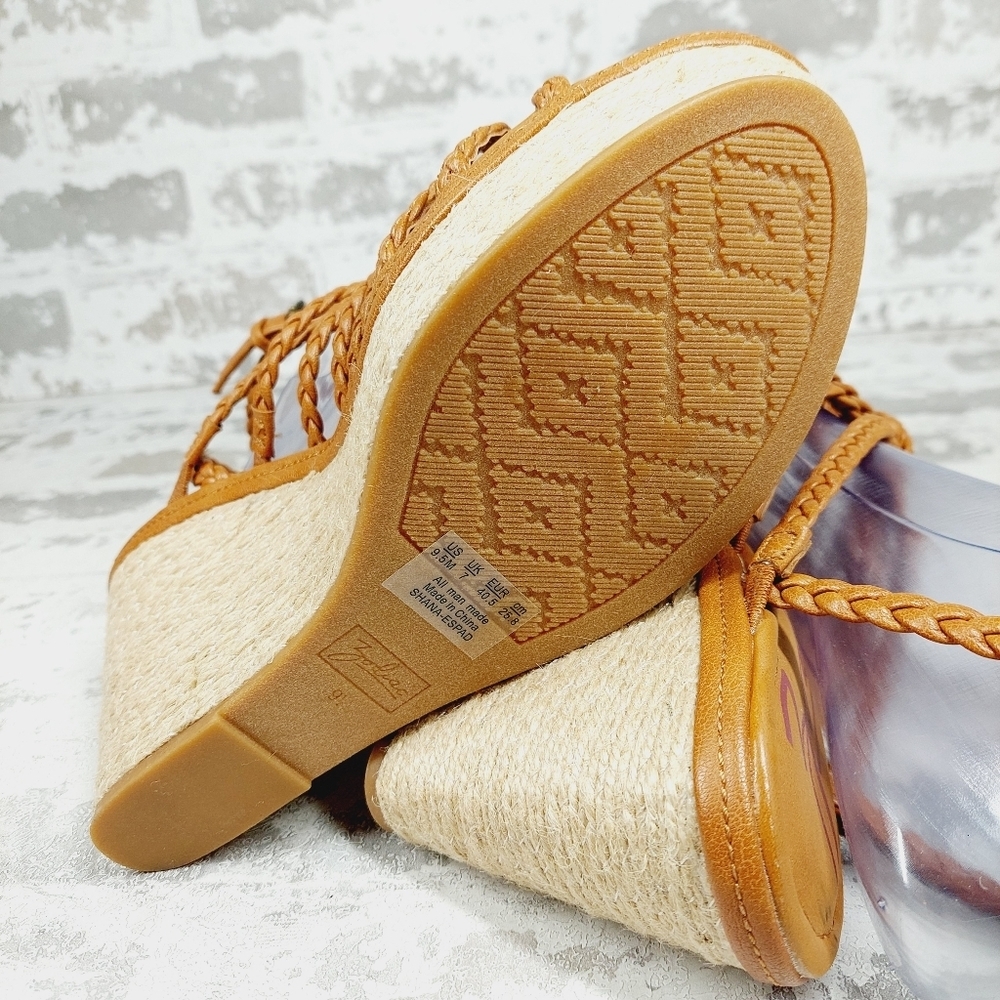 NEW Zodiac Women's Shana Brown Leather Espadrille Wedge Sandals B215 - Picture 10 of 12